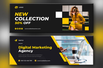 design facebook, linkedin, twitter, and youtube banner