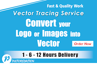 manually vector trace,vectorize logo,image,drawing in HD