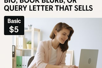 write an author bio, book blurb, or query letter that sells