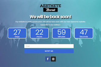 create a coming soon or under construction or landing page