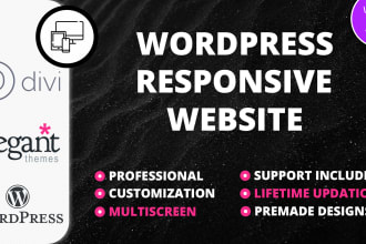 create responsive  website, landing, ecommerce with divi