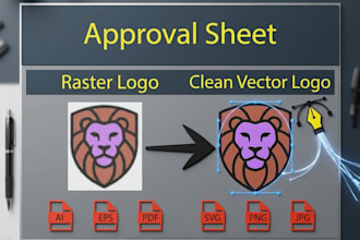 manual redraw, vector tracing, vectorize, eps, svg an hour