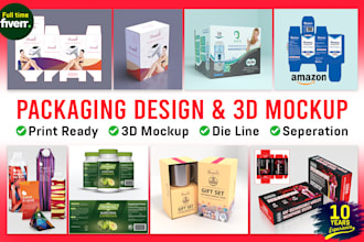 design packaging box or label for printing