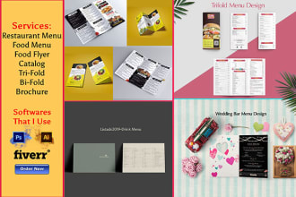 design restaurant menu, food menu or flyer