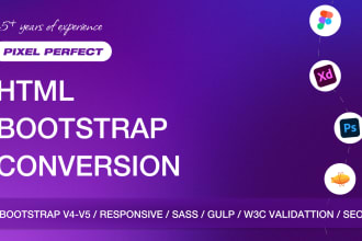convert figma to html, xd to html, psd to html css bootstrap