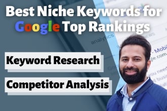 do SEO keyword research and competitor analysis for google top ranking