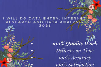 do shopify data entry and internet research job for 4 hrs