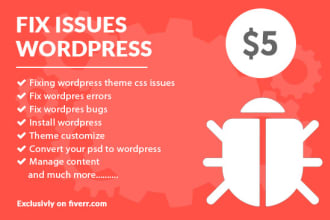 fix wordpress issue ,errors or problems
