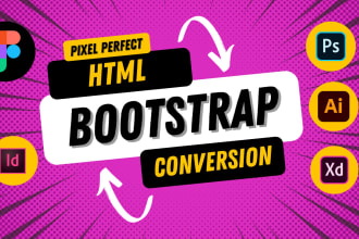 convert your figma to HTML website using bootstrap