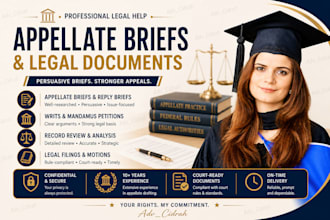draft legal briefs, appellate briefs, and appeals with legal research
