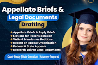 draft appellate briefs, legal appeals, and legal arguments with legal research