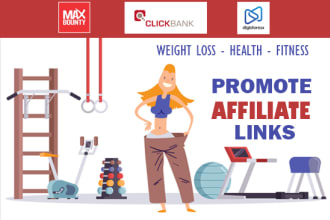 promote your weight loss products, diet plan, fitness,  health products