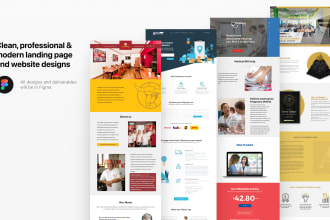 create UI UX of landing pages or entire websites