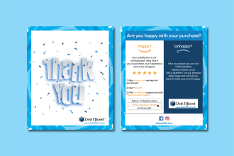 design thank you card or product insert