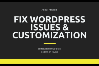 fix wordpress issues and do customization