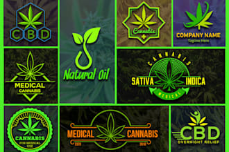 expertly create,cannabis, weed,marijuana hemp and cbd logo