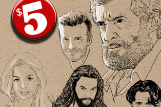create a simple sketch portrait photo face or anything for gift podcast profile