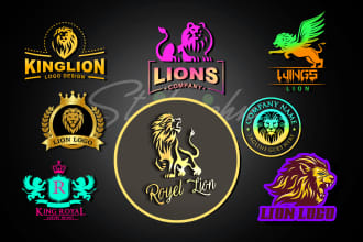 make luxury, heraldic,crest,crown and lion logo in 10 hour