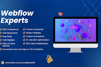 design, develop webflow website, figma to webflow or bug fix