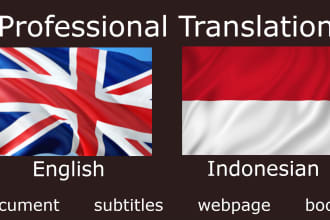 professionally translate english to bahasa indonesia