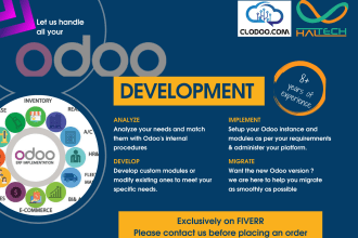 develop, maintain, customize, migrate odoo modules and database