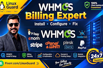 install, configure, and fix errors in whmcs billing automation