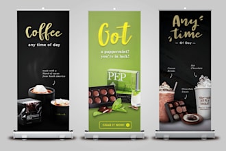 design outstanding roll up banner, food banner