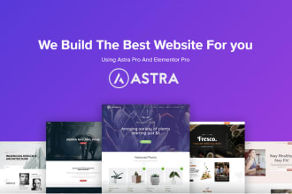 design website using astra pro,elementor pro