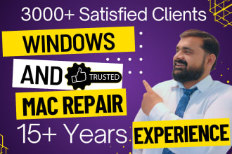 repair, fix windows, mac, computer, laptop and pc optimization remotely