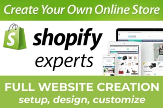 design shopify website, complete shopify store customization