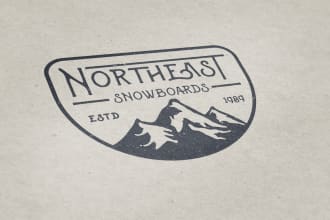 do hand drawn vintage badge logo
