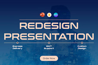 redesign powerpoint presentation and pitch deck slides