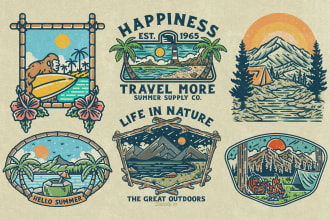 create illustrated vintage style for tshirt design