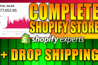 create you a professional dropshipping shopify store, site