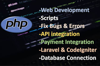 develop and fix PHP website, web app, script or project