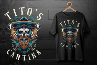 do an amazing vintage custom skull  tshirt design