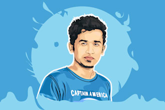 design a realistic vector cartoon portrait