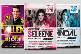 do dj,music,club, hip hop any flyer in 24 hours