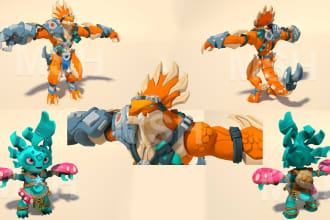 create 3d character, model for games animation and 3d print