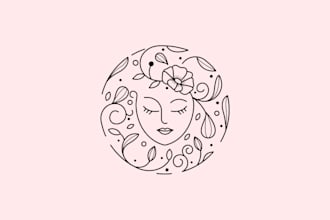 create modern minimalist feminine logo design