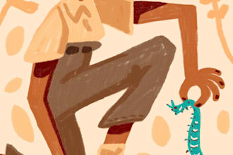 create characters in a bold and colourful style