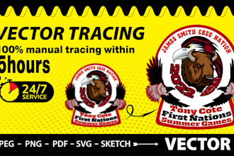 convert jpg, png, pdf, svg, sketch to vector within 5 hours