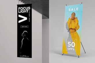 design professional rollup banner, web banner and flyers