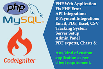 develop php web application, php software, fix php error