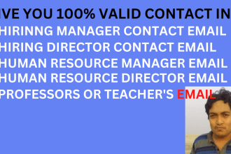 collect HR or human resource and hiring manager or director contact info for u