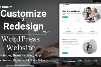 revamp, redesign, customize or build your wordpress website