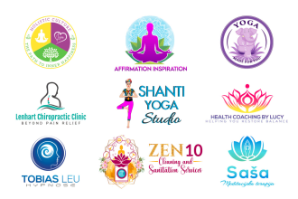 design health and fitness, yoga,meditation and wellness logo