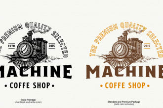 design vintage logo with handrawn illustration