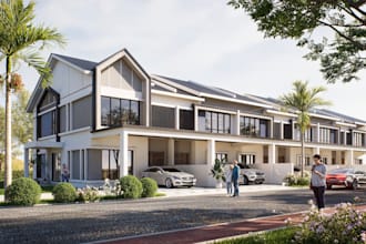 design exterior building with the best  rendering quality