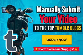 manually submit your youtube video to the top tumblr blogs